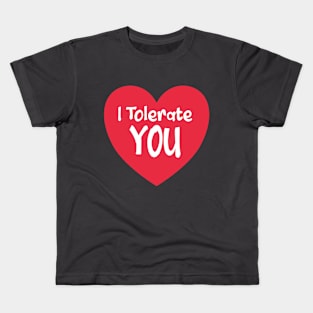 Heart I Tolerate You Kids T-Shirt